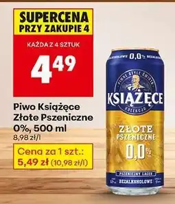 Biedronka Piwo Książęce Złote Pszeniczne 0%, 500 ml oferta