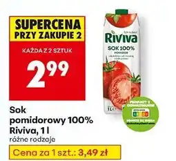 Biedronka Sok pomidorowy 100% Riviva, 1l oferta