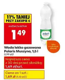 Biedronka Woda lekko gazowana Polaris Muszyna, 1,5 l oferta