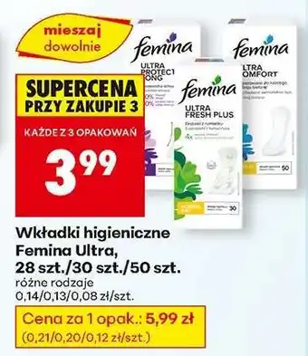 Biedronka Wkładki higieniczne Femina Ultra oferta