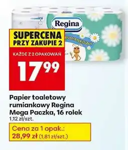 Biedronka Papier toaletowy rumiankowy Regina Mega Paczka , 16 rolek oferta
