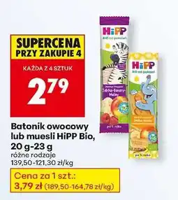 Biedronka Batonik owocowy lub musli HiPP Bio, 20 g-23 g oferta