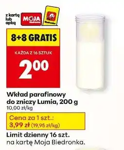 Biedronka Wkład parafinowy do zniczy Lumia, 200 g oferta