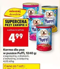 Biedronka Karma dla psa w puszce Puffi, 1240 g oferta