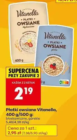 Biedronka Płatki owsiane Vitanella, 400 g/500 g oferta
