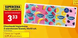 Biedronka Chusteczki higieniczne 3 warstwowe Queen 10x10 szt oferta