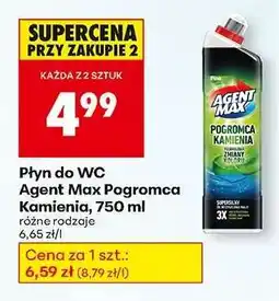 Biedronka Płyn do WC Agent Max Pogromca Kamienia, 750 ml oferta