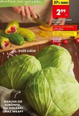 Biedronka Kapusta na gołąbki na wagę oferta