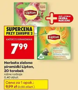 Biedronka Herbata zielona piramidki Lipton, 20 torebek oferta