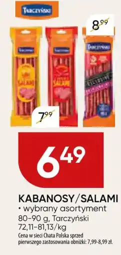 Chata Polska Kabanosy/salami Tarczyński oferta