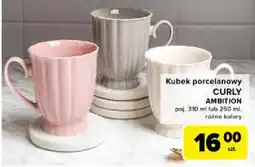 Carrefour Kubek porcelanowy CURLY AMBITION oferta