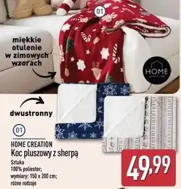 ALDI Koc pluszowy z mikrofibry 150 x 200 cm Home Creation oferta