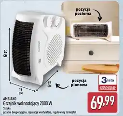 ALDI Grzejnik wolno stojący 2000w Ambiano oferta