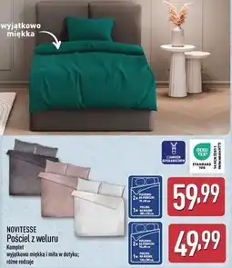 ALDI Komplet pościeli 160 x 200 + 70 80 cm welur Novitesse oferta