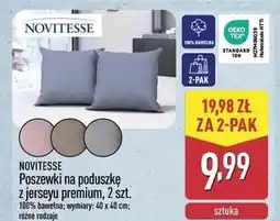ALDI Poszewka na poduszkę z jerseu premium 40 x cm Novitesse oferta