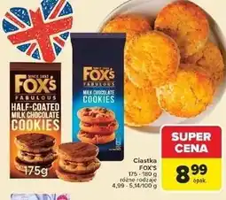 Carrefour Ciasteczka z kawałkami mlecznej czekolady Fox's oferta