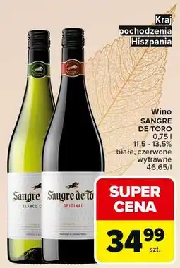 Carrefour Wino wytrawne Sangre De Toro oferta