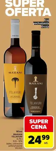 Carrefour Wino czerwone półwytrawne Marani Telavuri Red Medium Dry oferta