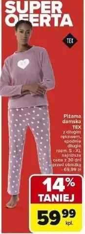 Carrefour Piżama damska długi rękaw rozm. s-xl Tex oferta