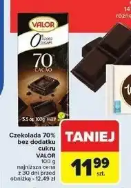 Carrefour Czekolada gorzka bez cukru 70 % kakao Valor oferta