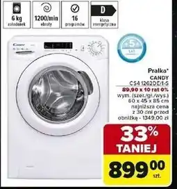 Carrefour Pralka cs41262de/1-s Candy oferta