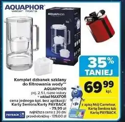 Carrefour Dzbanek szklany 2.5 l + wkład maxfor Aquaphor oferta