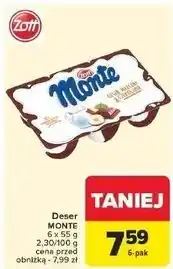 Carrefour Deser mleczno-czekoladowy z orzechami Zott Monte oferta