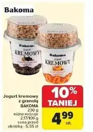 Carrefour Jogurt z czarną porzeczką i granolą Bakoma Kremowy oferta