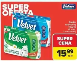Carrefour Papier toaletowy delikatnie biały Velvet oferta
