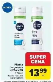 Carrefour Pianka do golenia natychmiastowa ochrona Nivea Men Sensitive oferta