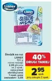 Carrefour Śledzik na raz z ogórkiem i czosnkiem Lisner Na Raz oferta