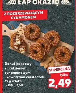 Kaufland Donut kakaowy z nadzieniem cynamonowym i kawałkami ciasteczek 69g Kaufland oferta