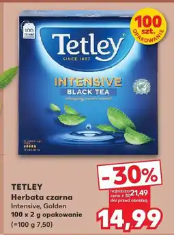 Kaufland Herbata czarna Intensive, Golden 100 x 2 g Tetley oferta