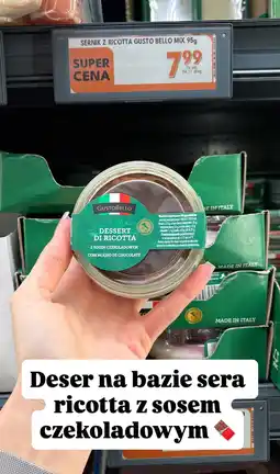 Biedronka Deser di ricotta GustoBello z sosem czekoladowym 95g oferta