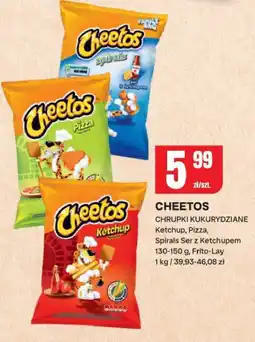 Chorten Cheetos Chrupki kukurydziane Ketchup, Pizza, Spirals Ser z Ketchupem 130-150 g, Frito-Lay oferta