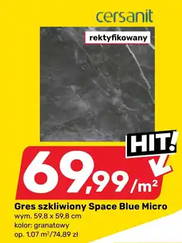 Bricomarche Gres szkliwiony Space Blue Micro cersanit oferta