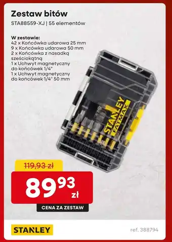 3W Zestaw bitów Stanley oferta