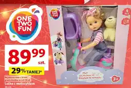 Auchan Lalka z motocyklem 46 cm One Two Fun oferta