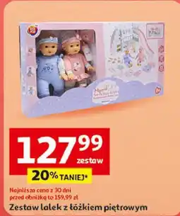 Auchan Zestaw lalek z łóżkiem piętrowym One Two Fun oferta