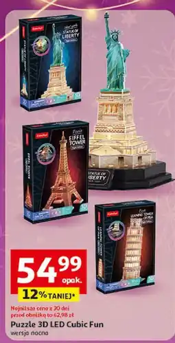Auchan Puzzle 3d led statua wolności Cubicfun oferta