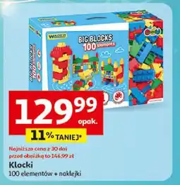 Auchan Klocki baby blocks 100 el. Wader oferta