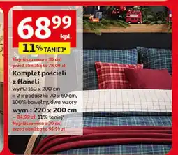 Auchan Komplet pościeli flanela 220 x 200 cm + 2 70 80 oferta
