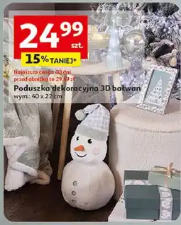 Auchan Poduszka dekoracyjna 3d bałwan 40 x 22 cm oferta