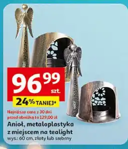 Auchan Anioł na tealight 60 cm srebrny oferta