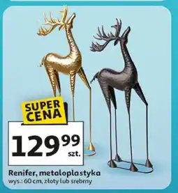 Auchan Renifer metaloplastyka 60 cm srebrny oferta