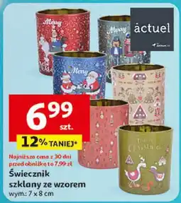 Auchan Świecznik szklany 7 x 8 cm Actuel oferta