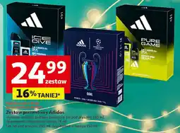 Auchan Zestaw w pudełku pure game żel pod prysznic 250 ml + dezodorant 150 Adidas Zestawy oferta