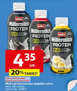 Auchan Napój mleczny malinowy Mullermilch Protein oferta