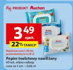 Auchan Papier toaletowy nawilżany pure Auchan oferta