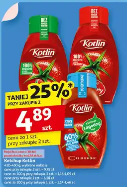 Auchan Ketchup łagodny 60% mniej kalorii Kotlin oferta